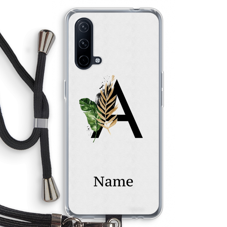 Charcoal Flora: OnePlus Nord CE 5G Transparant Hoesje met koord