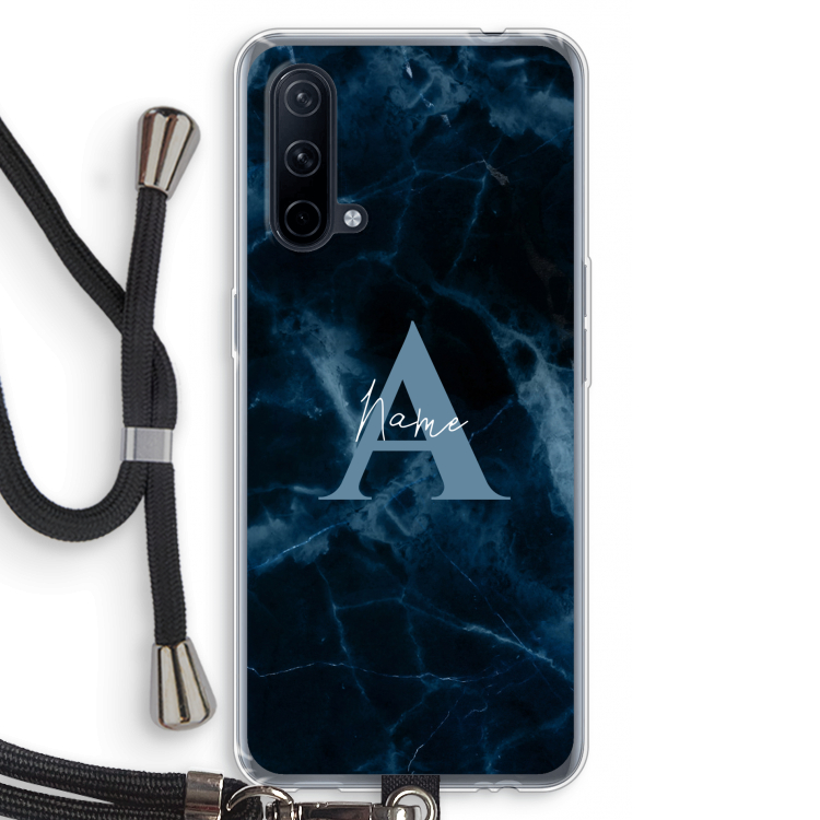 Midnight Marble: OnePlus Nord CE 5G Transparant Hoesje met koord