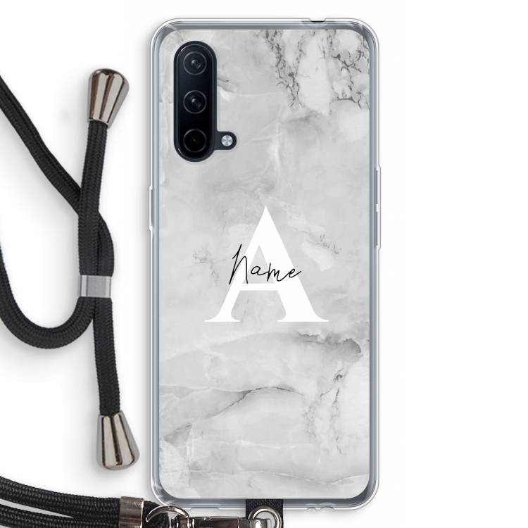 Ivory Marble: OnePlus Nord CE 5G Transparant Hoesje met koord