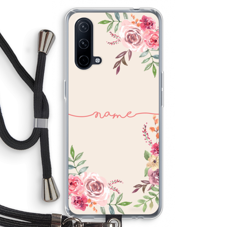 Rozen: OnePlus Nord CE 5G Transparant Hoesje met koord