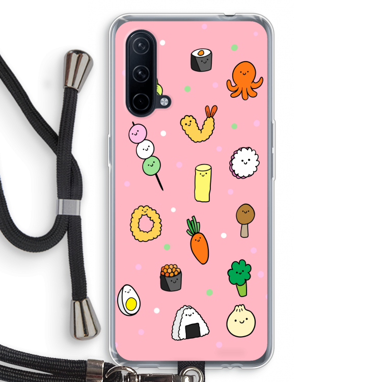 Happy bento friends: OnePlus Nord CE 5G Transparant Hoesje met koord