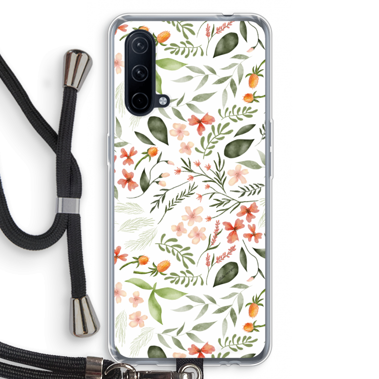 Sweet little flowers: OnePlus Nord CE 5G Transparant Hoesje met koord