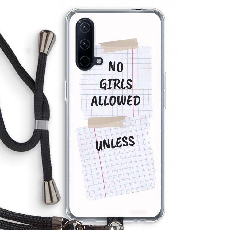 No Girls Allowed Unless: OnePlus Nord CE 5G Transparant Hoesje met koord