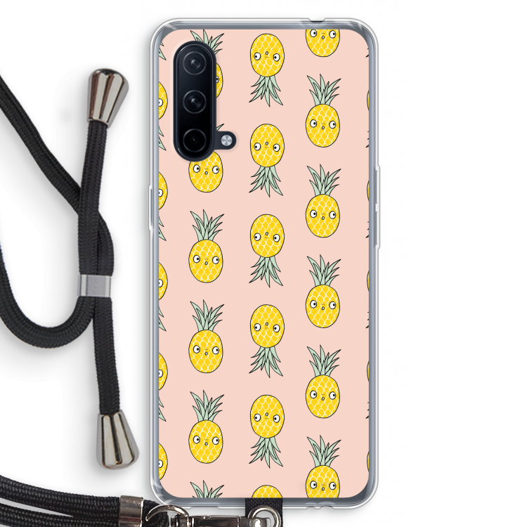 Ananas: OnePlus Nord CE 5G Transparant Hoesje met koord