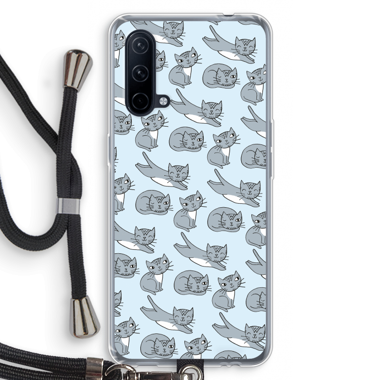 Poezen: OnePlus Nord CE 5G Transparant Hoesje met koord