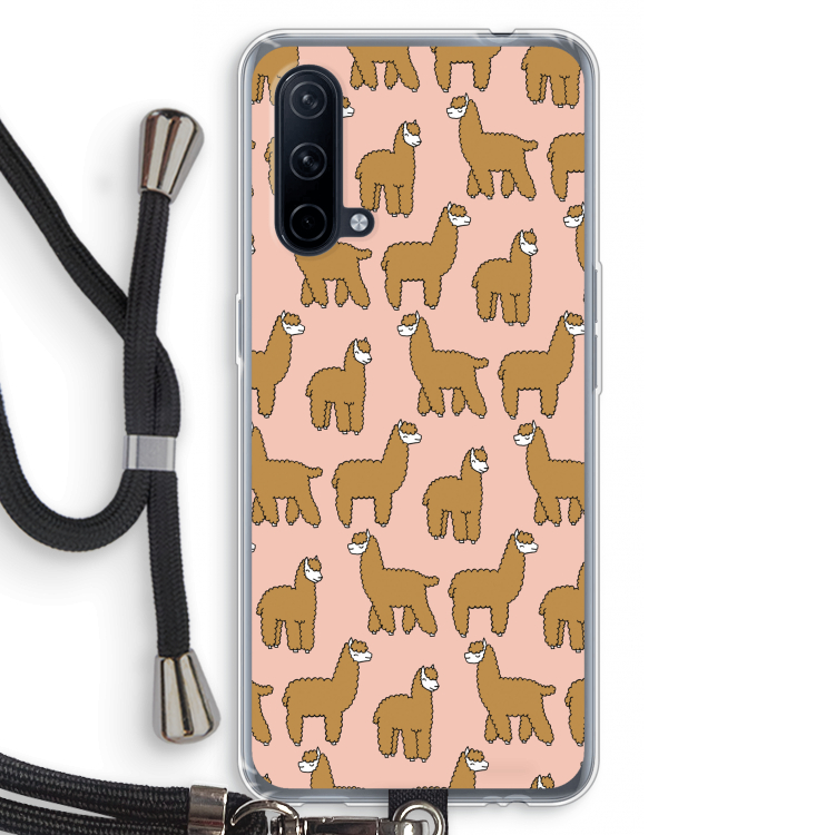 Alpacas: OnePlus Nord CE 5G Transparant Hoesje met koord