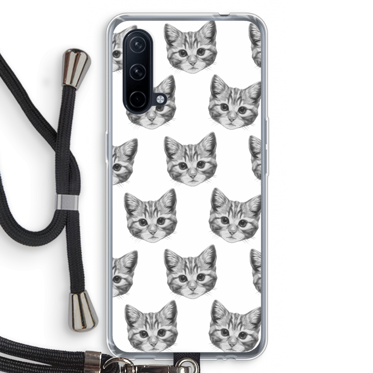 Kitten: OnePlus Nord CE 5G Transparant Hoesje met koord