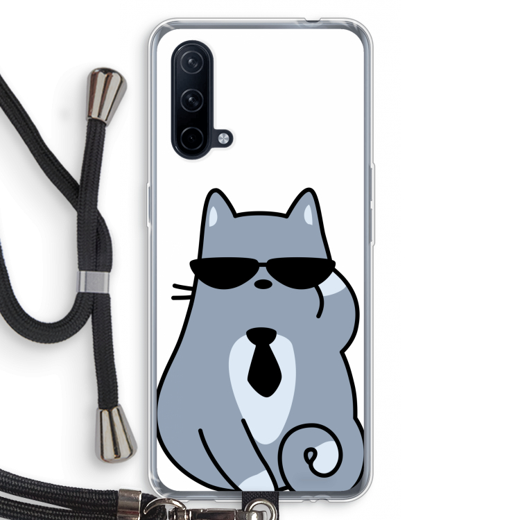 Cool cat: OnePlus Nord CE 5G Transparant Hoesje met koord