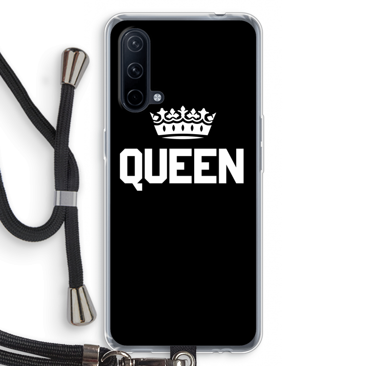 Queen zwart: OnePlus Nord CE 5G Transparant Hoesje met koord