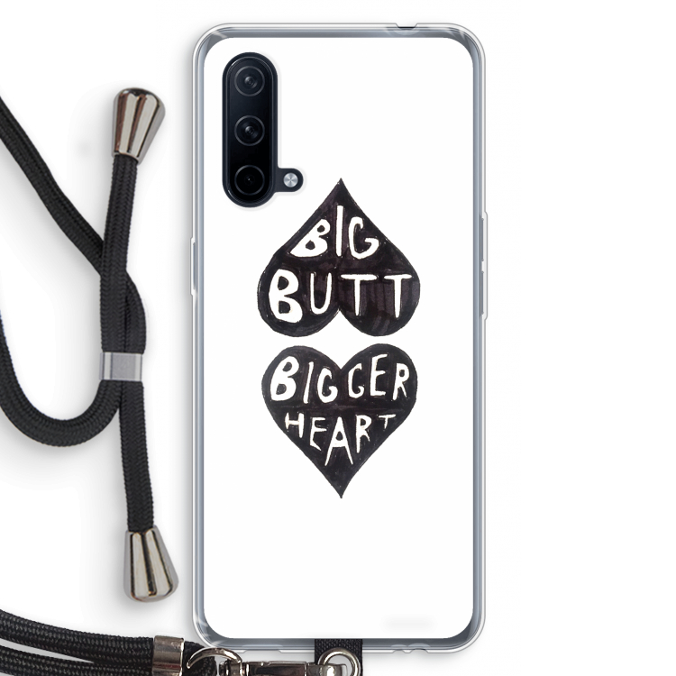 Big butt bigger heart: OnePlus Nord CE 5G Transparant Hoesje met koord