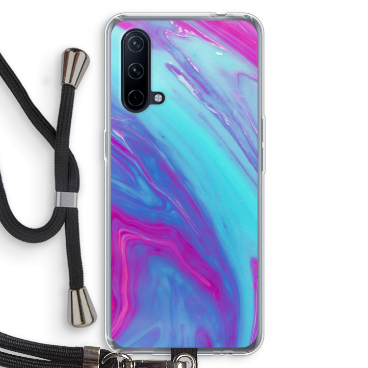 Zweverige regenboog: OnePlus Nord CE 5G Transparant Hoesje met koord
