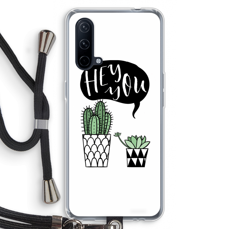 Hey you cactus: OnePlus Nord CE 5G Transparant Hoesje met koord