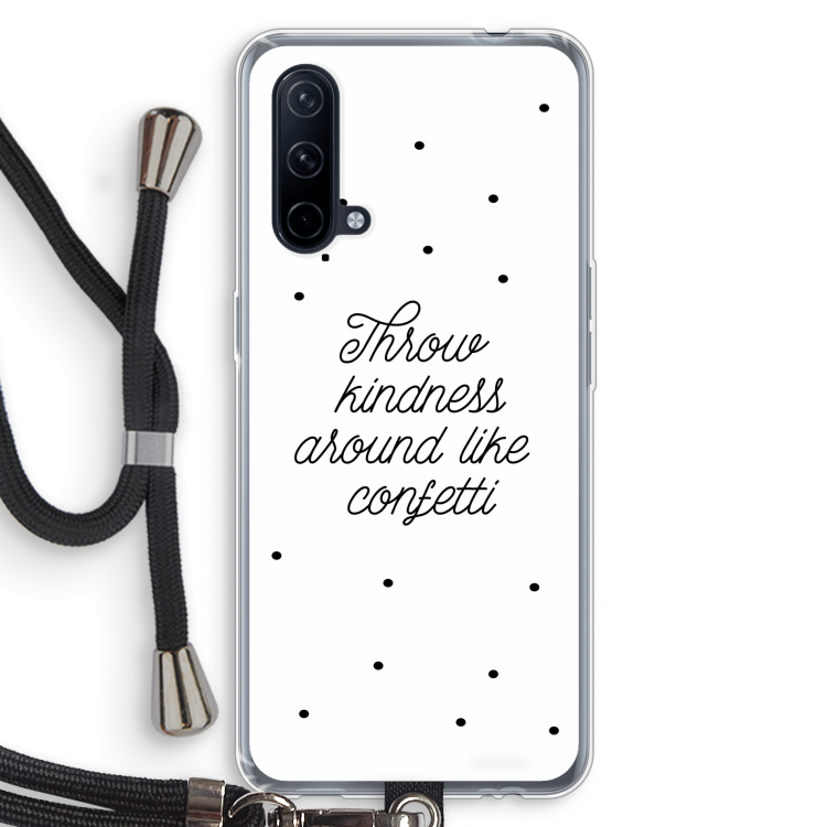 Confetti: OnePlus Nord CE 5G Transparant Hoesje met koord