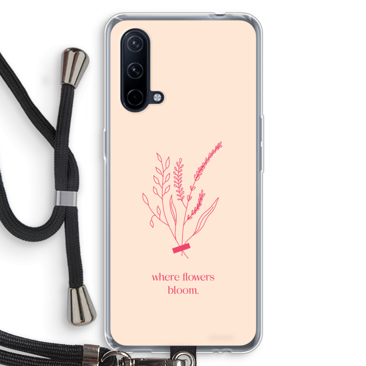 Where flowers bloom: OnePlus Nord CE 5G Transparant Hoesje met koord