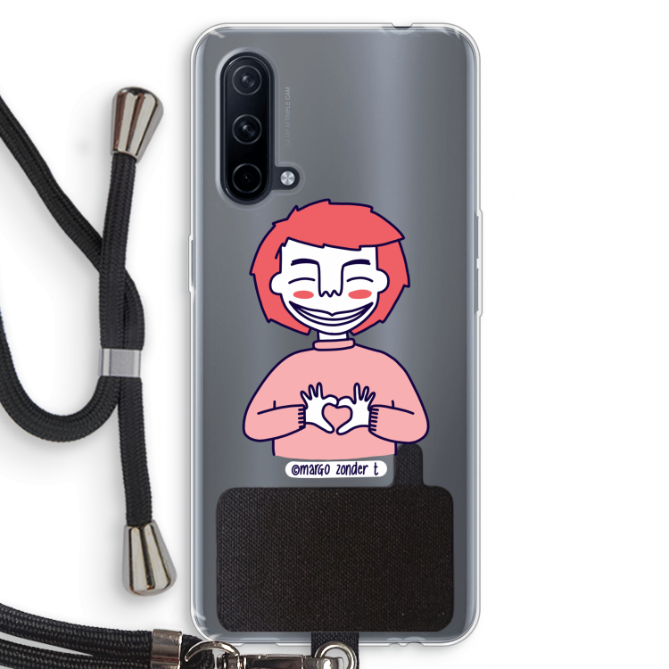 Hartje: OnePlus Nord CE 5G Transparant Hoesje met koord