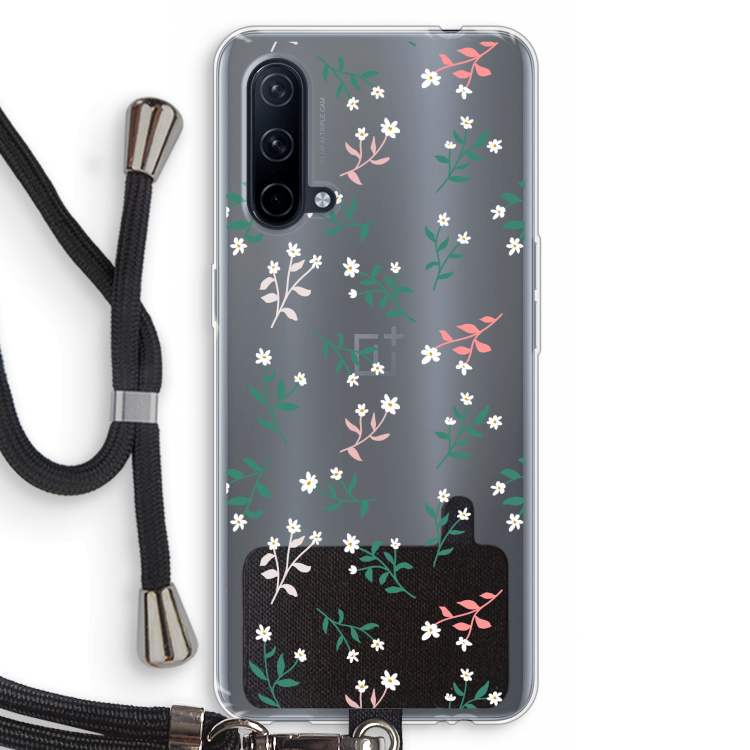 Small white flowers: OnePlus Nord CE 5G Transparant Hoesje met koord