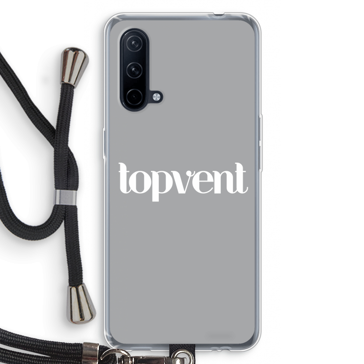 Topvent Grijs Wit: OnePlus Nord CE 5G Transparant Hoesje met koord