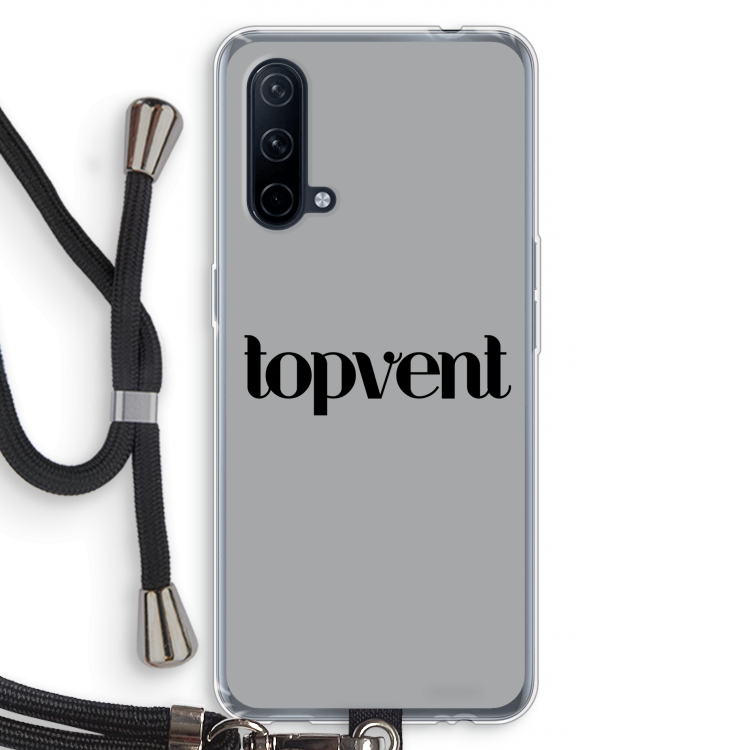 Topvent Grijs Zwart: OnePlus Nord CE 5G Transparant Hoesje met koord
