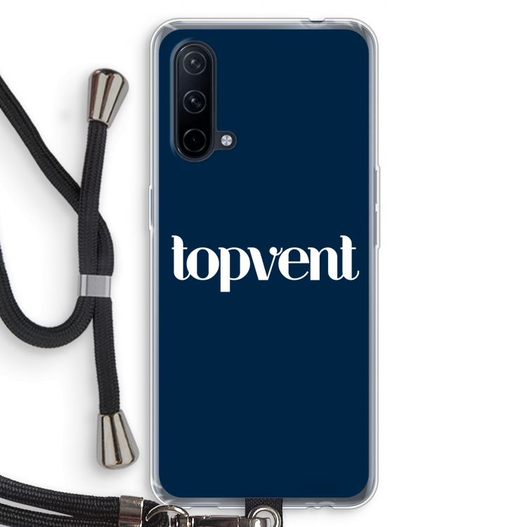 Topvent Navy: OnePlus Nord CE 5G Transparant Hoesje met koord