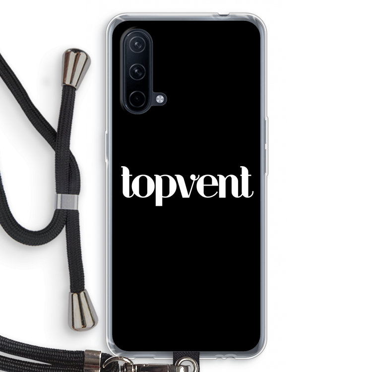 Topvent Zwart: OnePlus Nord CE 5G Transparant Hoesje met koord