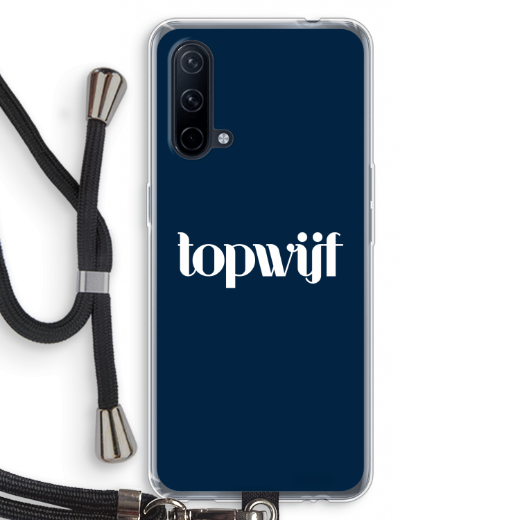Topwijf Navy: OnePlus Nord CE 5G Transparant Hoesje met koord