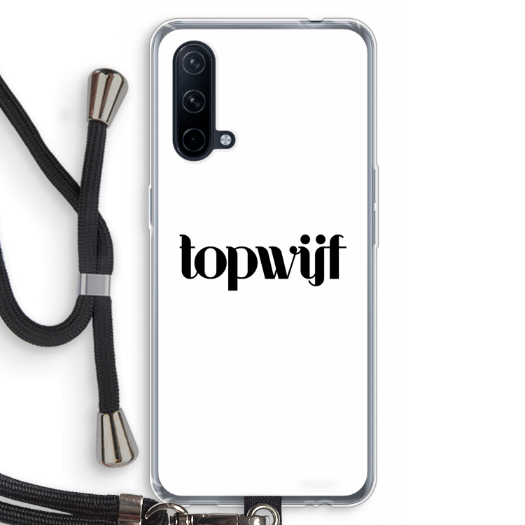 Topwijf Wit: OnePlus Nord CE 5G Transparant Hoesje met koord