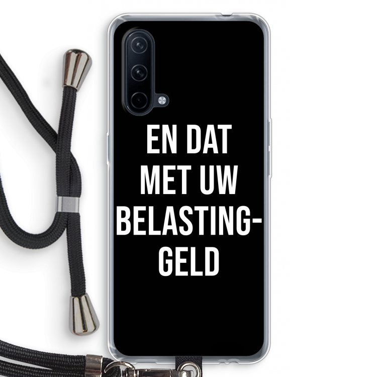 Belastinggeld - Zwart: OnePlus Nord CE 5G Transparant Hoesje met koord