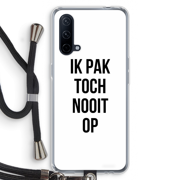 Ik pak nooit op: OnePlus Nord CE 5G Transparant Hoesje met koord