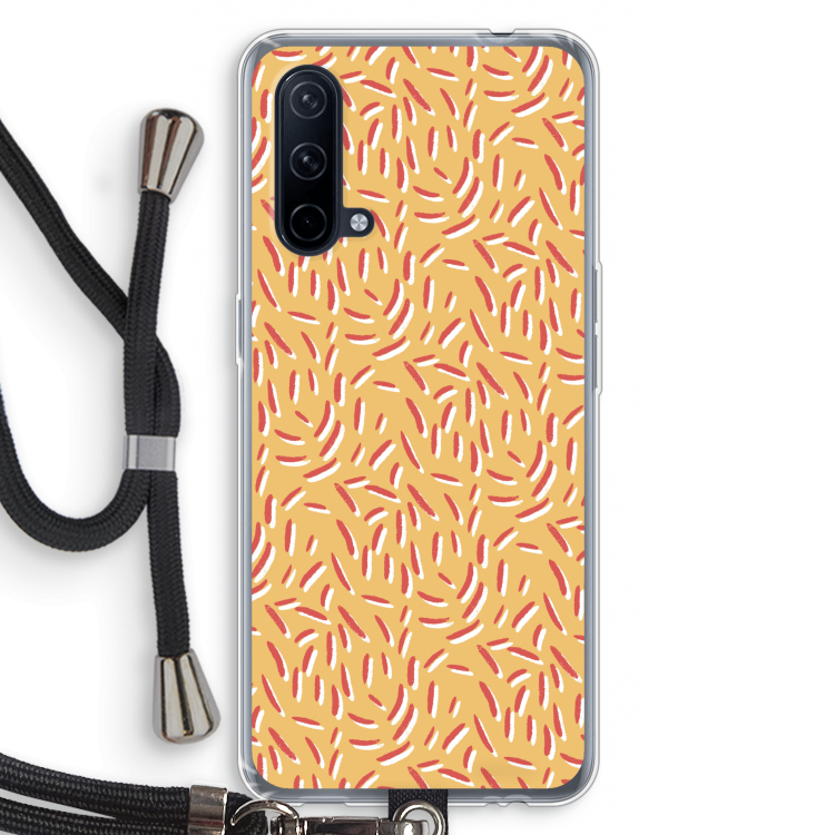 Camouflage: OnePlus Nord CE 5G Transparant Hoesje met koord