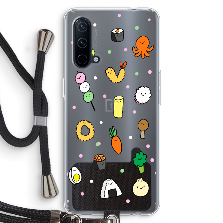 Happy bento friends: OnePlus Nord CE 5G Transparant Hoesje met koord
