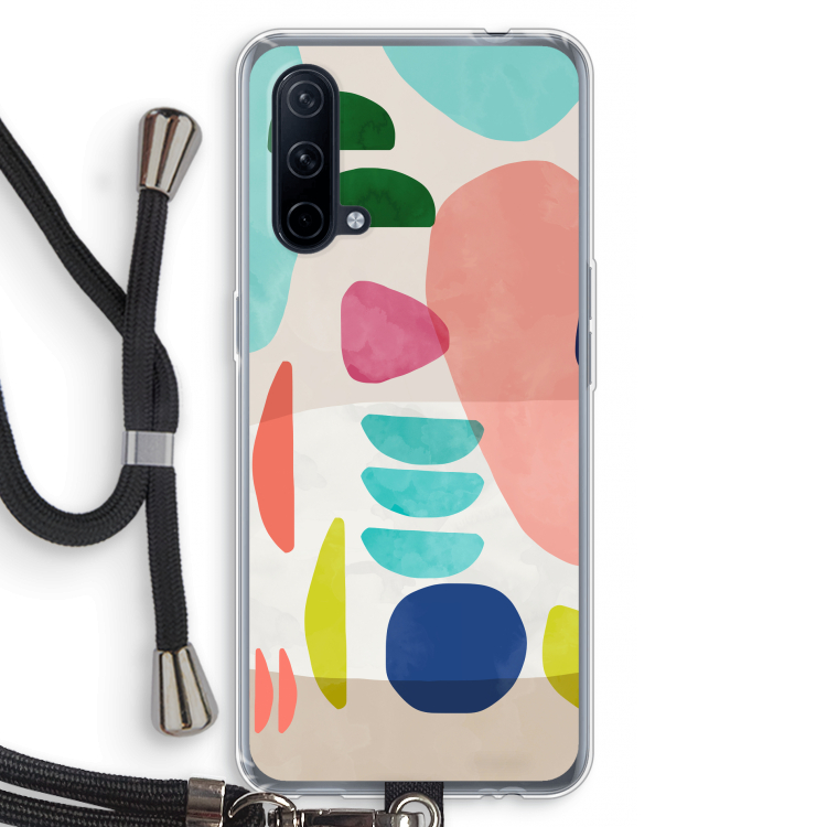 Bold Rounded Shapes: OnePlus Nord CE 5G Transparant Hoesje met koord