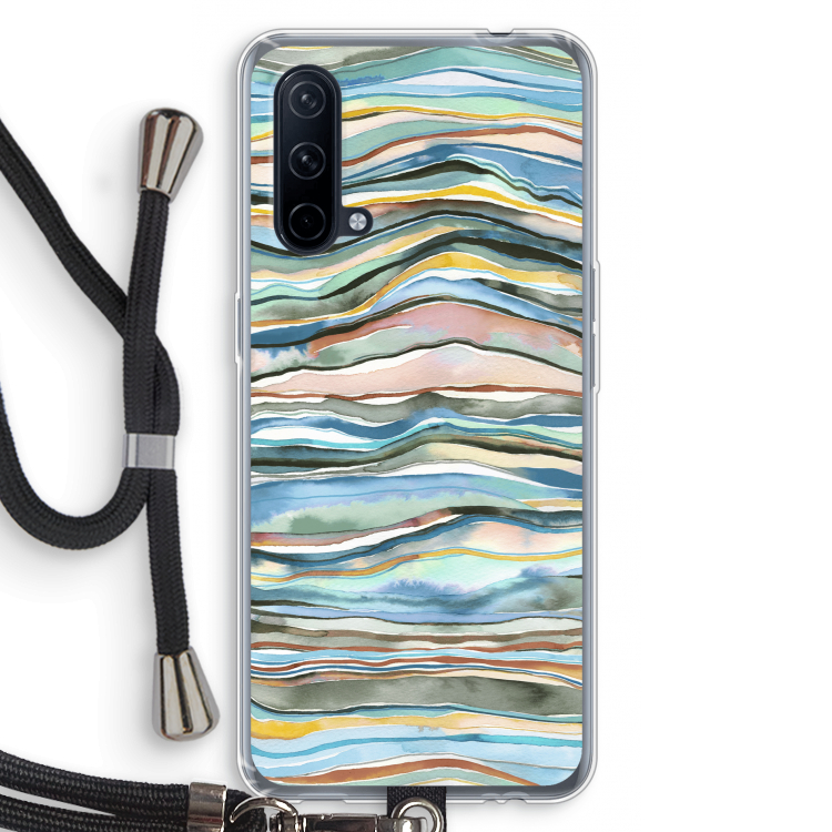 Watercolor Agate: OnePlus Nord CE 5G Transparant Hoesje met koord