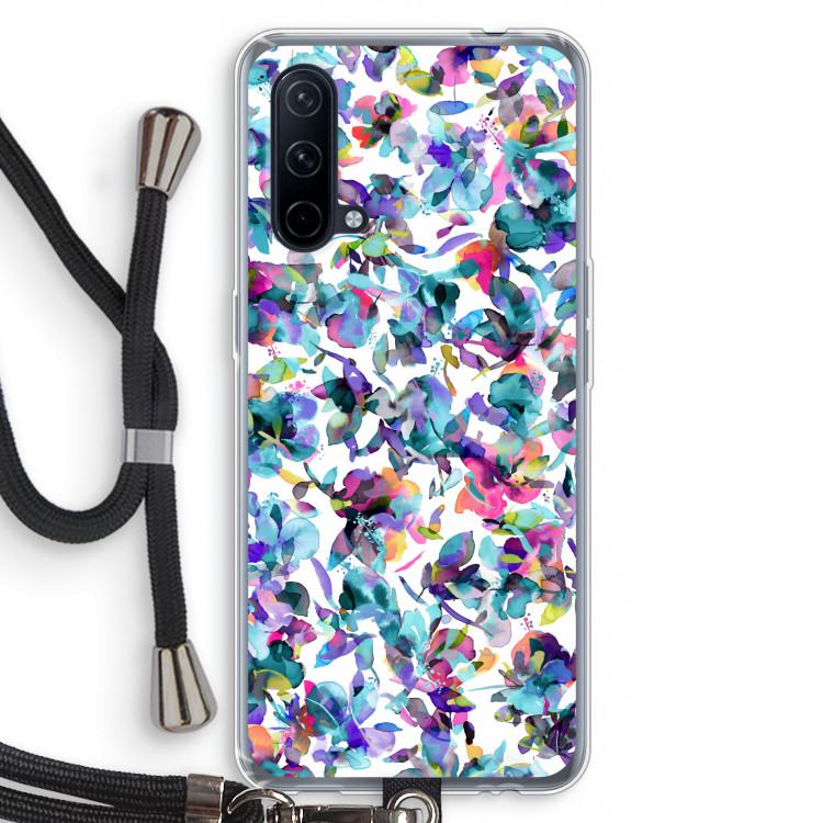 Hibiscus Flowers: OnePlus Nord CE 5G Transparant Hoesje met koord