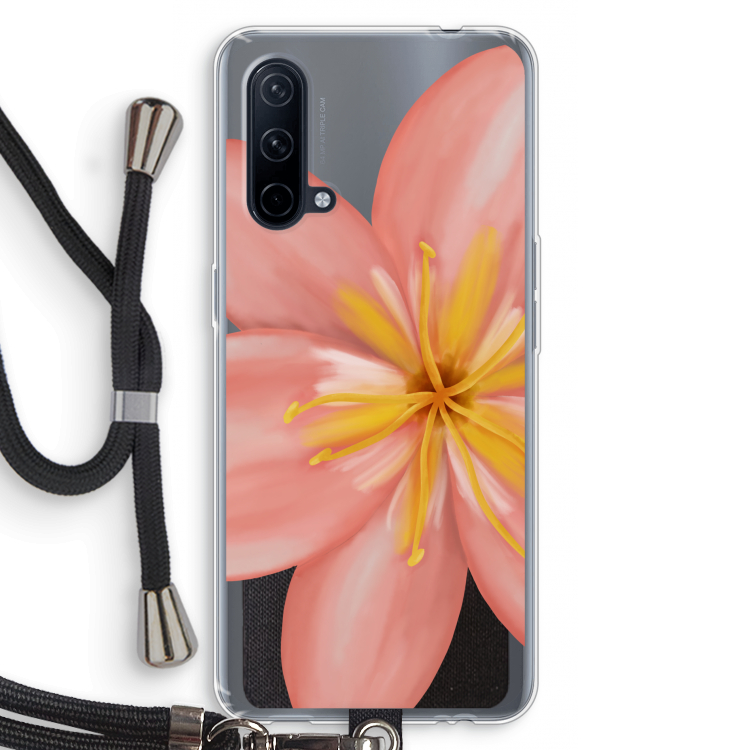 Pink Ellila Flower: OnePlus Nord CE 5G Transparant Hoesje met koord