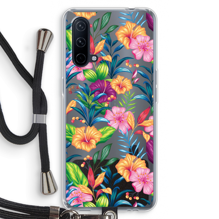Tropisch 2: OnePlus Nord CE 5G Transparant Hoesje met koord