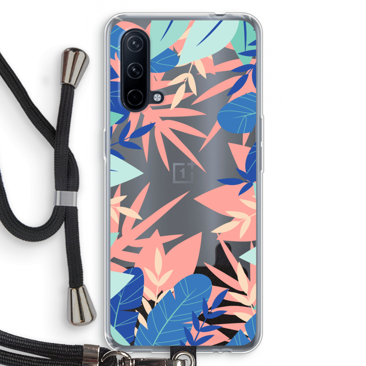 Tropisch: OnePlus Nord CE 5G Transparant Hoesje met koord