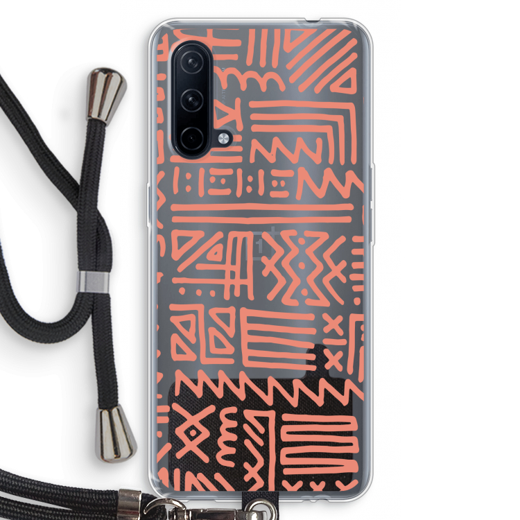 Marrakech Pink: OnePlus Nord CE 5G Transparant Hoesje met koord