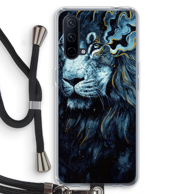 Darkness Lion: OnePlus Nord CE 5G Transparant Hoesje met koord