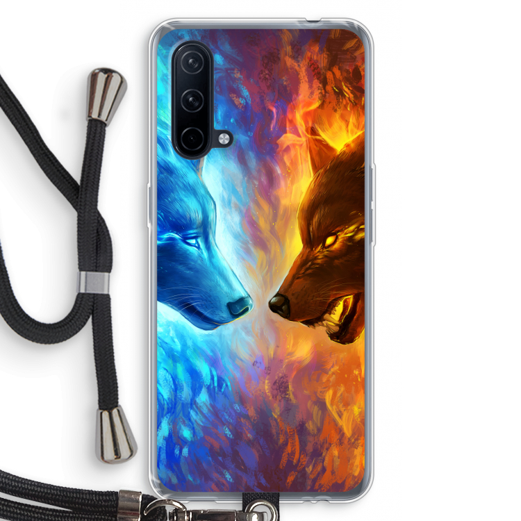 Fire & Ice: OnePlus Nord CE 5G Transparant Hoesje met koord