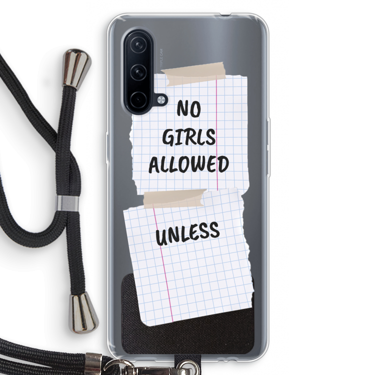No Girls Allowed Unless: OnePlus Nord CE 5G Transparant Hoesje met koord