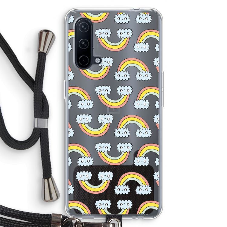 Regenboog: OnePlus Nord CE 5G Transparant Hoesje met koord