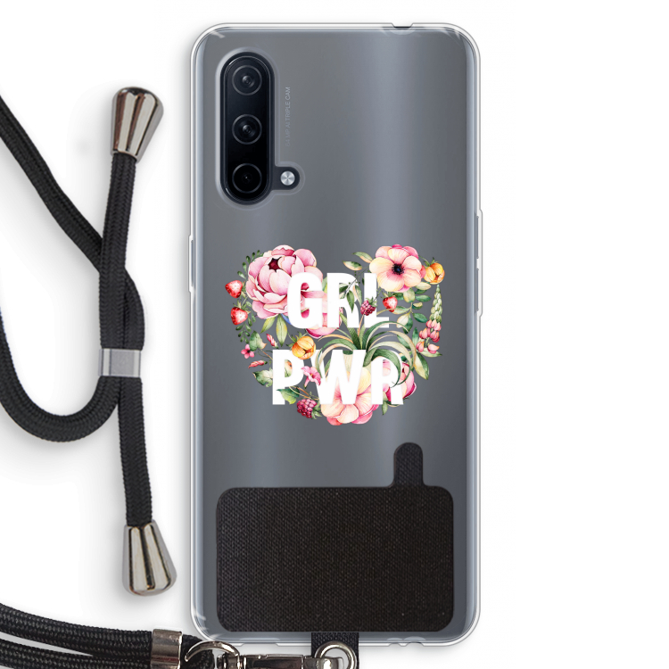 GRL PWR Flower: OnePlus Nord CE 5G Transparant Hoesje met koord