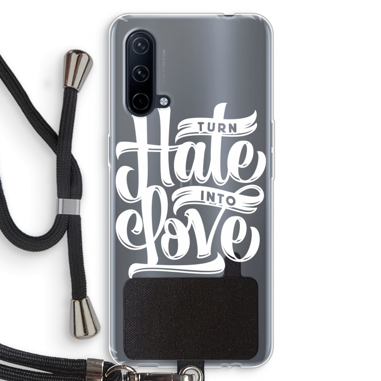 Turn hate into love: OnePlus Nord CE 5G Transparant Hoesje met koord