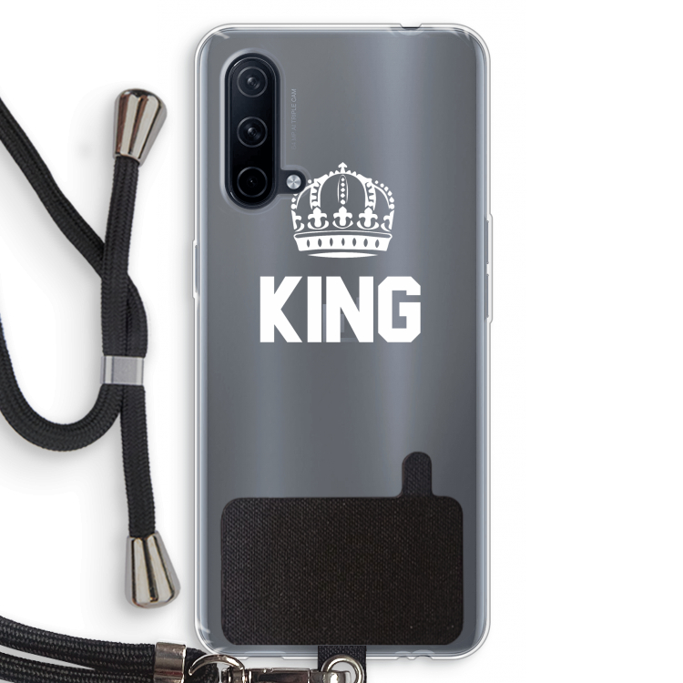 King zwart: OnePlus Nord CE 5G Transparant Hoesje met koord