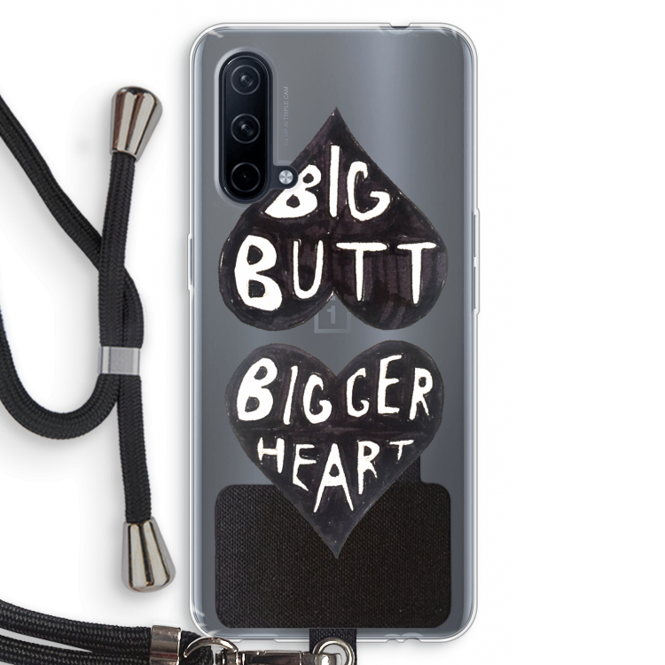 Big butt bigger heart: OnePlus Nord CE 5G Transparant Hoesje met koord