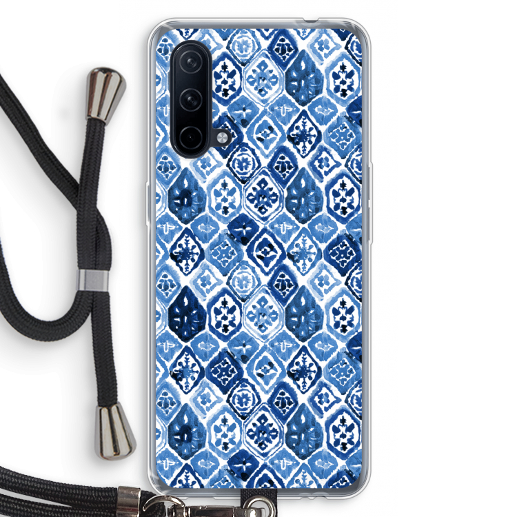 Blauw motief: OnePlus Nord CE 5G Transparant Hoesje met koord