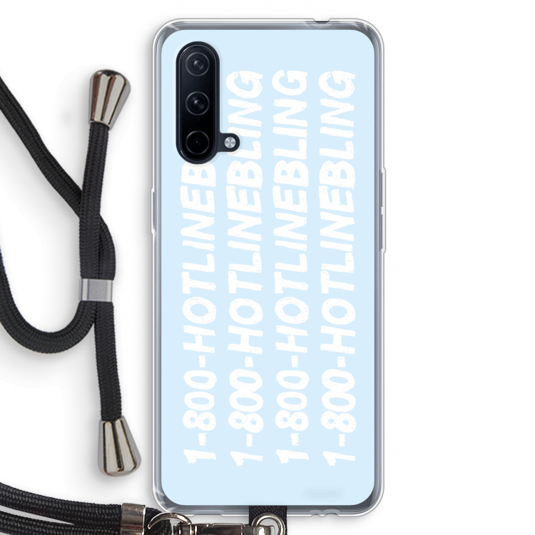 Hotline bling blue: OnePlus Nord CE 5G Transparant Hoesje met koord