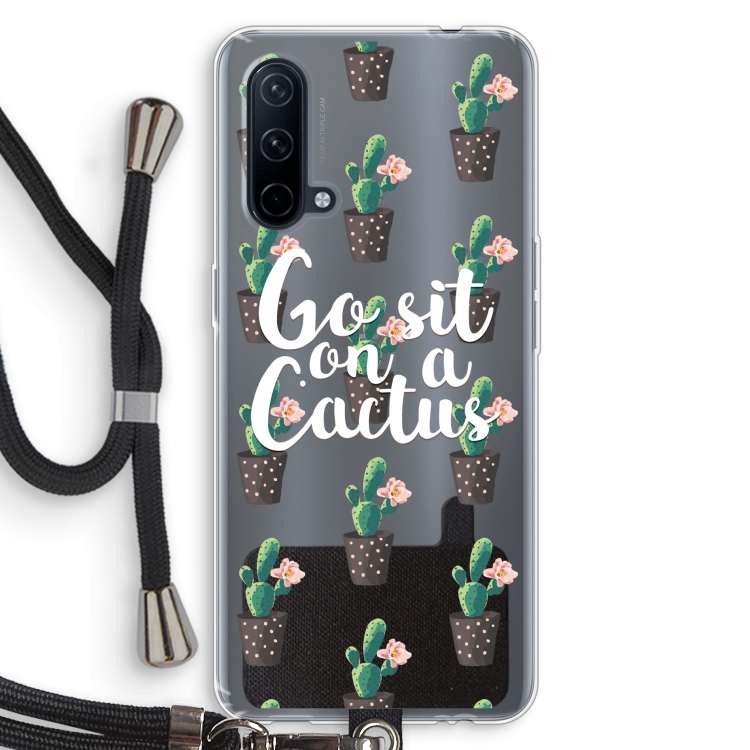 Cactus quote: OnePlus Nord CE 5G Transparant Hoesje met koord