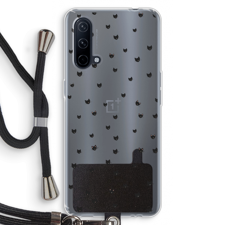 Kleine kattenkopjes: OnePlus Nord CE 5G Transparant Hoesje met koord