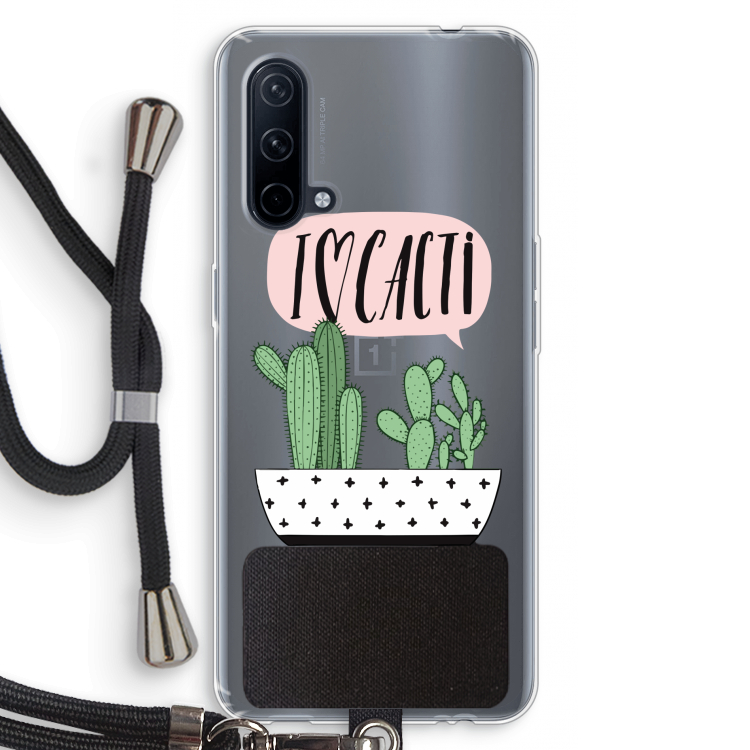 I love cacti: OnePlus Nord CE 5G Transparant Hoesje met koord